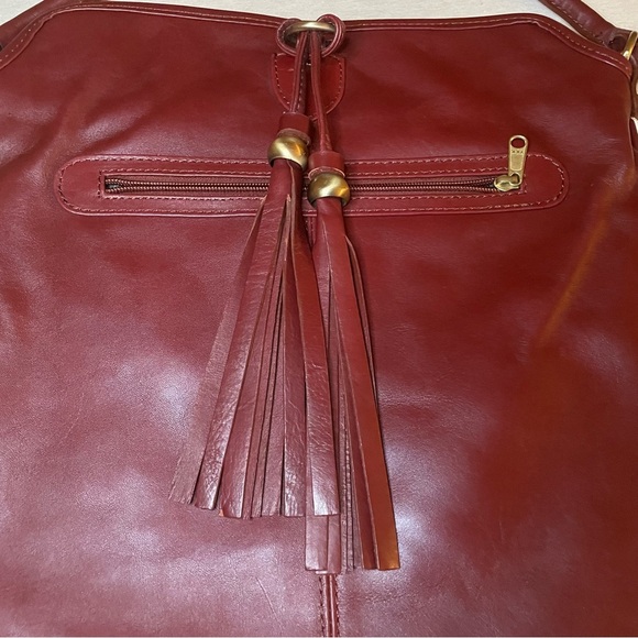 Kilim ARTS Turkish Embroidered Silk Bag Red Brown Leather Purse - Picture 3 of 7